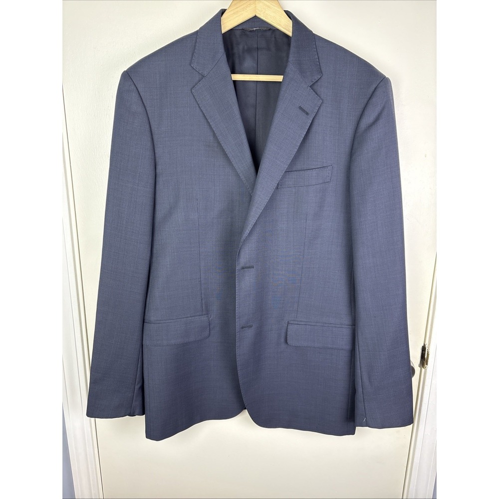 Piattelli Barneys Blue Plaid Glen Check Size 42 Long 100% Wool Primatist Blazer